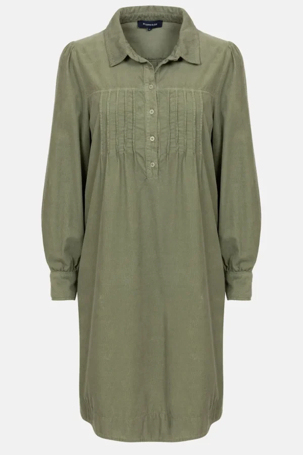 Groene Korte Hemdjurk Met Lange Mouwen-Terre Bleue Outlet