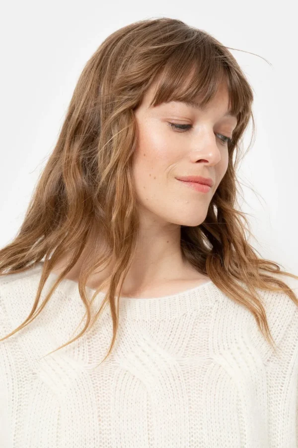 Harige Pull Met Boothals En Lange Mouwen-Terre Bleue Flash Sale