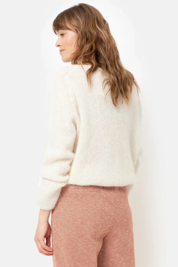 Harige Pull Met Boothals En Lange Mouwen-Terre Bleue Flash Sale