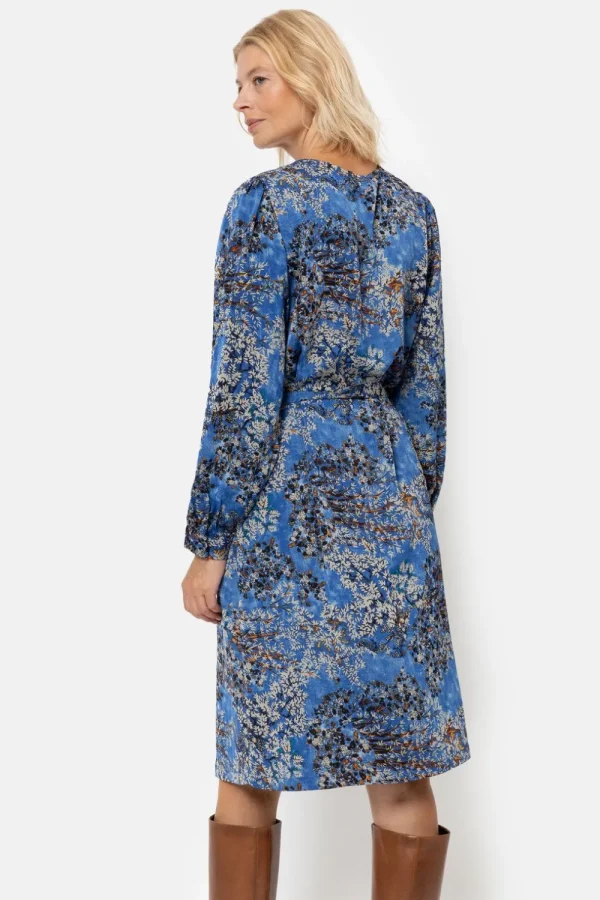 Jurkje Met Grijze Bloemenprint En V-Hals-Terre Bleue Fashion
