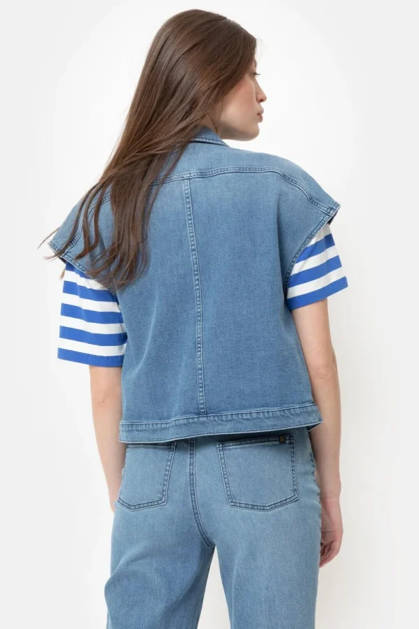 Kort Jeans Jasje Zonder Mouwen-Terre Bleue Flash Sale
