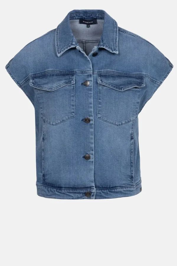 Kort Jeans Jasje Zonder Mouwen-Terre Bleue Flash Sale