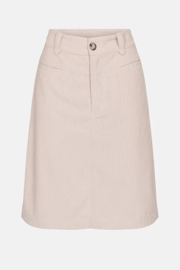 Korte Beige A-Lijn Rok In Ribfluweel-Terre Bleue Cheap