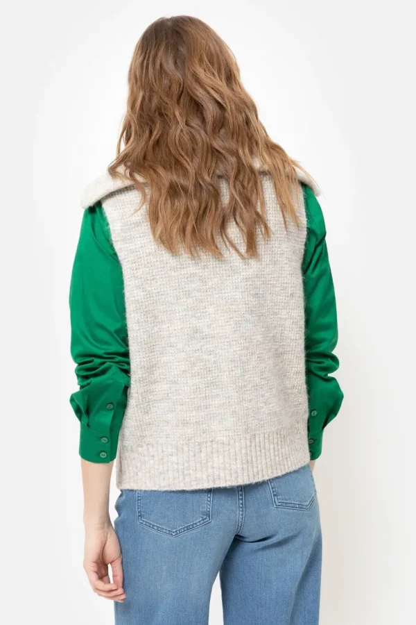 Korte Cardigan Zonder Mouwen En Met Rits-Terre Bleue Flash Sale