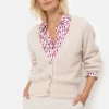 Korte Lichtbeige Cardigan Met V-Hals En Knopen-Terre Bleue Best Sale