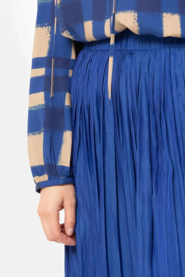 Lange E Plisse Rok-Terre Bleue Shop