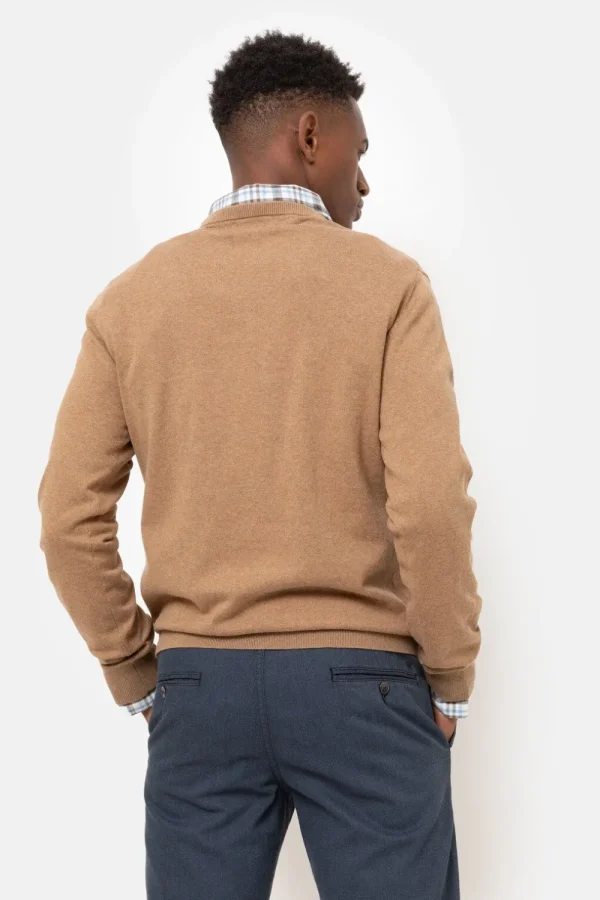 Licht E Herentrui Met V-Hals En Lange Mouw-Terre Bleue Store