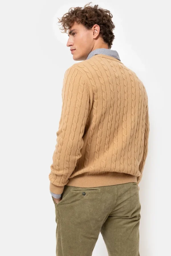 Licht E Kabeltrui, Ronde Hals En Lange Mouw-Terre Bleue Cheap