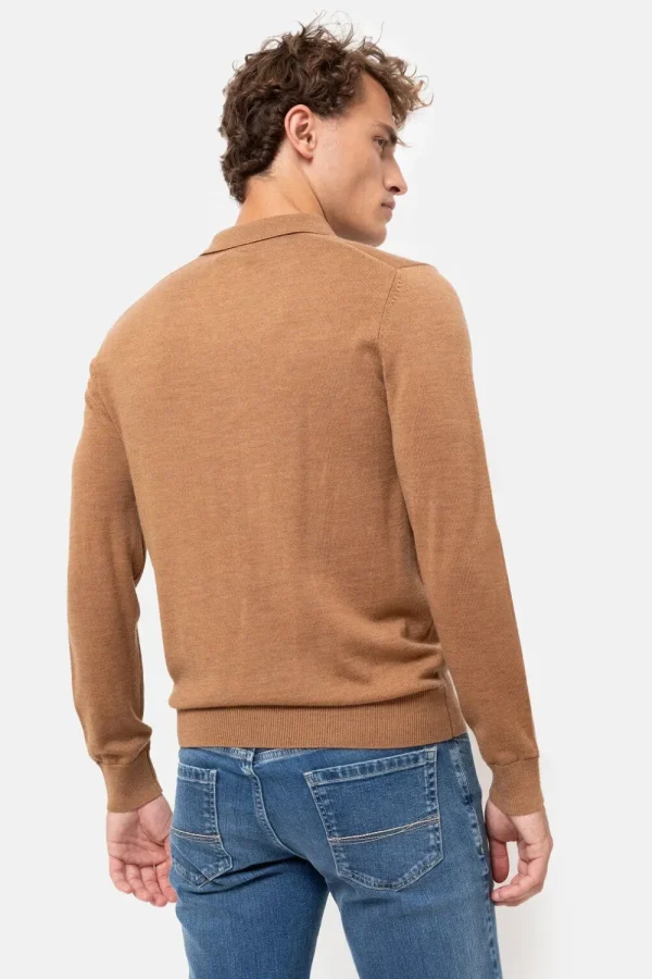 Licht E Mannentrui Met Polokraag En Knopen-Terre Bleue Hot