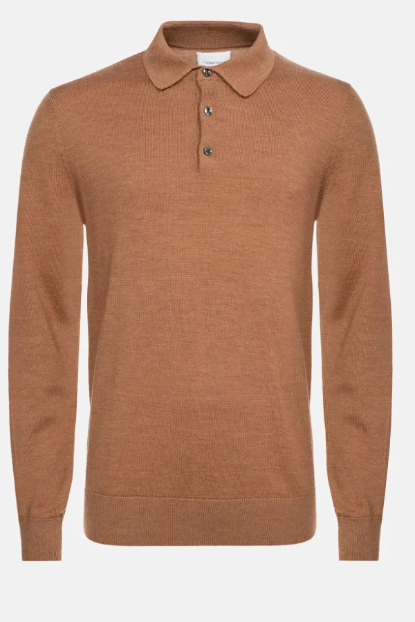 Licht E Mannentrui Met Polokraag En Knopen-Terre Bleue Hot