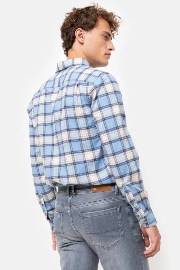 Licht Geruit Regular Fit Mannenhemd-Terre Bleue Sale