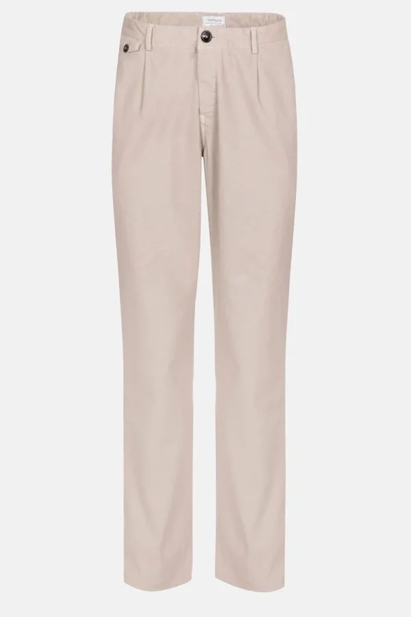 Licht Slim Fit Herenchino Met Bandplooi-Terre Bleue Shop