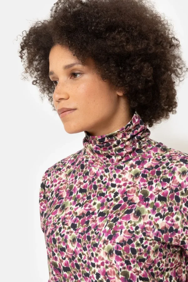 Paars-Groene Gebloemde Sous-Pull Voor Dames-Terre Bleue Hot