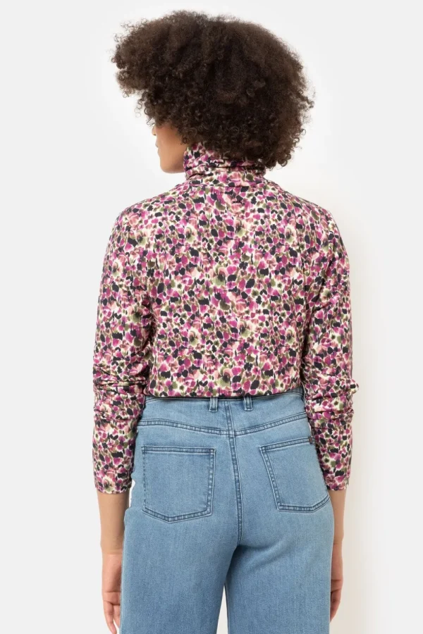 Paars-Groene Gebloemde Sous-Pull Voor Dames-Terre Bleue Hot