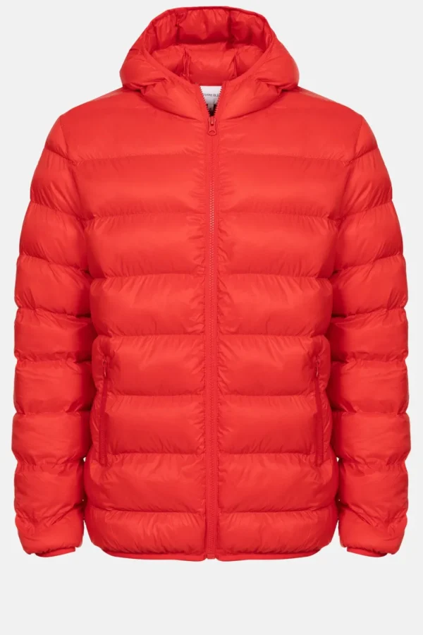 Rode Doorgestikte Herenjas Met Capuchon En Rits-Terre Bleue Outlet