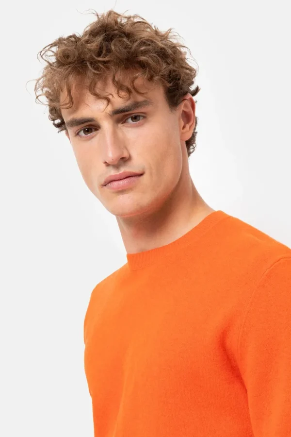 Rode Herentrui Met Ronde Hals En Lange Mouw-Terre Bleue Cheap