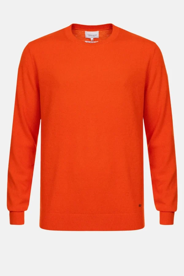 Rode Herentrui Met Ronde Hals En Lange Mouw-Terre Bleue Cheap