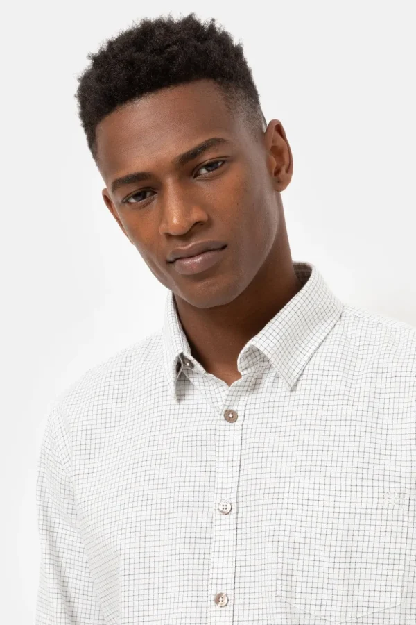 Slim Fit Mannenhemd Met Grijze Ruitjes-Terre Bleue Cheap