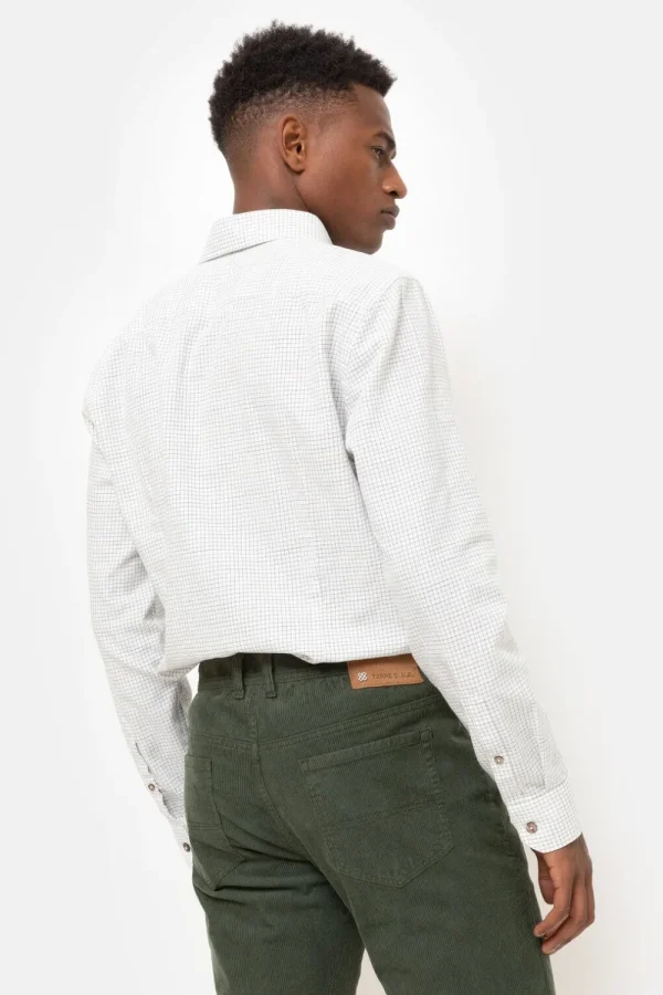 Slim Fit Mannenhemd Met Grijze Ruitjes-Terre Bleue Cheap