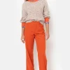 Straight Fit Broek In Velours Met Wijde Pijp-Terre Bleue Store