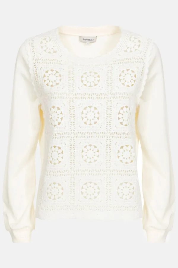 Sweater Met Crochetmotief En Lange Mouwen-Terre Bleue New