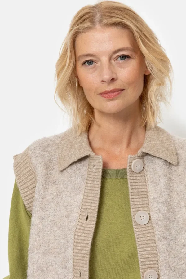 Teddy Cardigan Met Debardeurlook-Terre Bleue Clearance