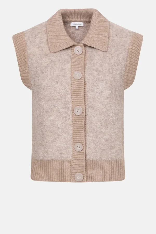 Teddy Cardigan Met Debardeurlook-Terre Bleue Clearance