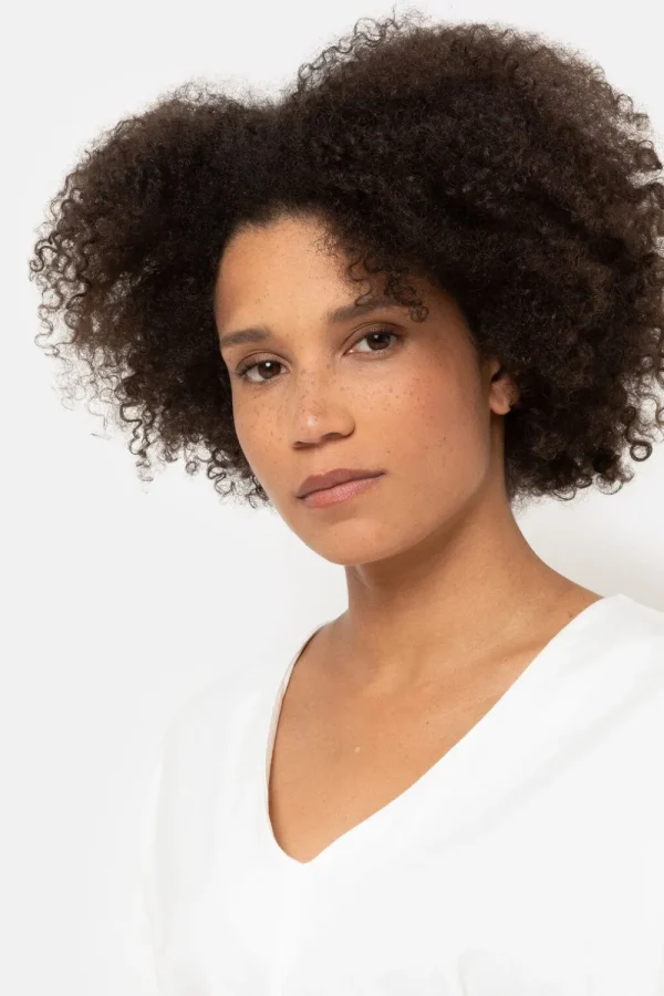 Top Met V-Hals En Korte Vleermuismouwen-Terre Bleue Cheap