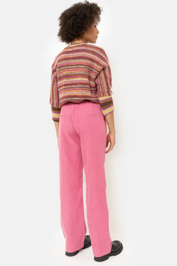 Velours Broek Met Wijde, Rechte Fit-Terre Bleue Cheap