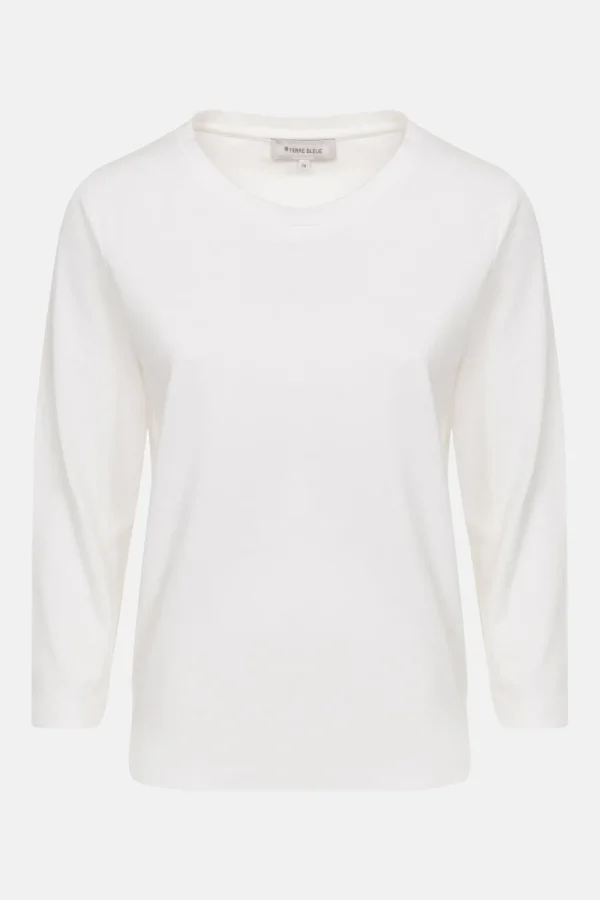 Wit Dames T-Shirt Met Ronde Hals-Terre Bleue Discount