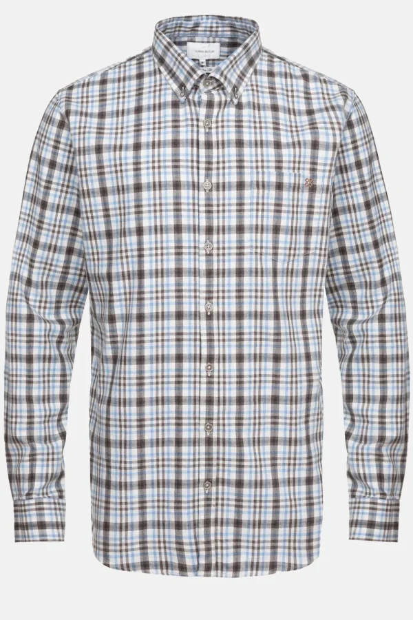 Wit-Grijs Hemd Met Regular Fit-Terre Bleue Store