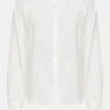Witte Blouse Met Overslag En Broderie-Terre Bleue Flash Sale
